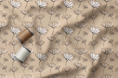 Terracotta Daisy Seamless Patterns, Boho Floral Neutral PNG Product Image 4