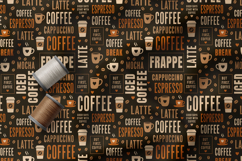 Coffee Lover Seamless Pattern, Coffeehouse Typography Product Image 5