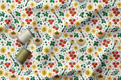 Italian Kitchen Folk Art Seamless Pattern, Mediterranean PNG Product Image 5
