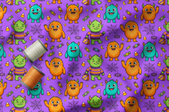 Cute Halloween Monsters Pattern, Candy Corn Collection Product Image 5