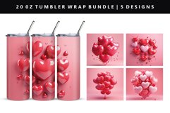 Puff Heart 20oz Tumbler Wrap | Sublimation PNG Design Product Image 1