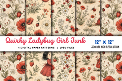 Quirky Ladybug Girl Junk Journal JPG Product Image 1