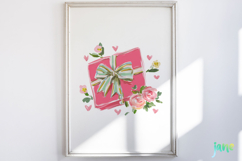 Red &amp; Blush Florals Watercolor Clipart Product Image 2