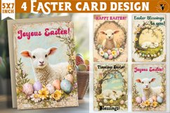 Retro Easter card Bundle | Cute Animals | Retro Easter Product Image 15