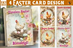 Happy Easter card | Cute Chicken | Retro Easter Product Image 1