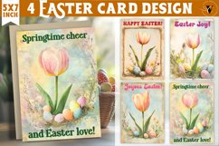 Happy Easter card | Retro Easter | Easter Tulip Product Image 1