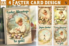 Retro Easter card Bundle | Cute Animals | Retro Easter Product Image 7