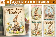Retro Easter card Bundle | Cute Animals | Retro Easter Product Image 9