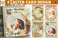 Happy Easter card | Cute Girl | Retro Easter Product Image 1
