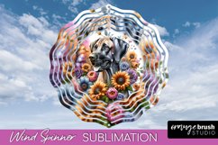 Rhodesian Ridgeback Wind Spinner Dog Sublimation Floral PNG Product Image 1