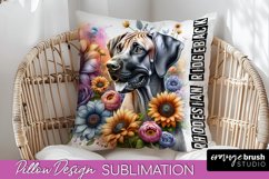 Dog Pillow Cover - Dog Mom Floral Pillow Sublimation Product Image 1