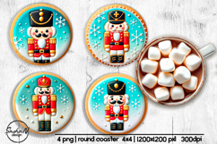 3d Christmas nutcracker round coaster sublimation Product Image 1