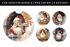 Funny Santa Keychain And Car Coaster Sublimation Design Product Image 1