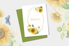 Watercolor sunflowers with gold frames Product Image 5