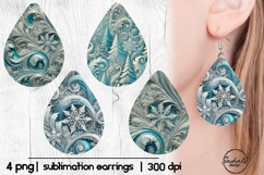 Earrings christmas sublimation, Teardrop png Product Image 1