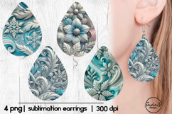 Earrings christmas sublimation, Teardrop png Product Image 1