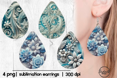 Earrings Christmas sublimation, Teardrop png Product Image 1