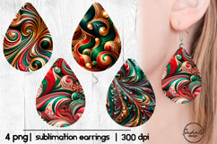 Earrings christmas sublimation, Teardrop png Product Image 1