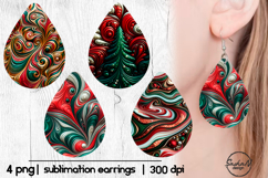 Earrings christmas sublimation, Teardrop png Product Image 1