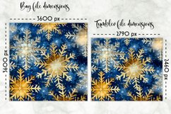 Shimmering Golden Snowflakes Lunch Bag | Snowflakes Tumbler Product Image 2