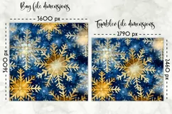 Shimmering Golden Snowflakes Lunch Bag | Snowflakes Tumbler Product Image 2