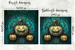 Halloween Lunch Bag Sublimation | Creepy Vintage Pumpkins Product Image 2