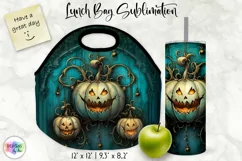 Halloween Lunch Bag Sublimation | Creepy Vintage Pumpkins Product Image 1