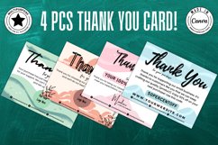 4 sets Colorful Organic Landscape Single-Sided Thank You Card for Small Business