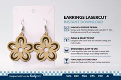 Simple Flower Earring SVG | Minimalist Laser Cut Jewelry Product Image 3