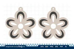 Simple Flower Earring SVG | Minimalist Laser Cut Jewelry Product Image 1
