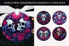 Skull Round Christmas Ornament Sublimation PNG Product Image 1
