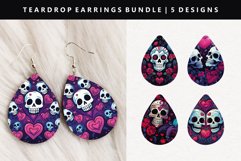 Skull Teardrop Earring Sublimation PNG Bundle Product Image 5