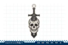 Skull and Sword Keychain SVG | Gothic Knight Cut File Product Image 3