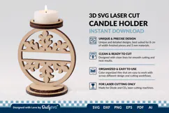 Snowflake Candle Holder SVG Product Image 3