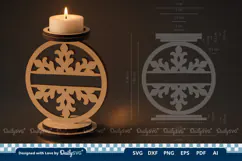 Snowflake Candle Holder SVG Product Image 1