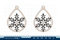 Snowflake Teardrop Earring SVG | Winter Jewelry Cut File Product Image 2
