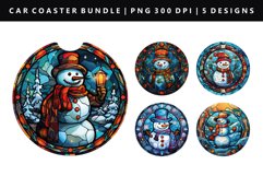 Snowman Keychain And Car Coaster Sublimation Bundle Product Image 5
