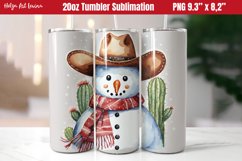 Snowman Cowboy Christmas 20 OZ Skinny Tumbler Sublimation Product Image 1