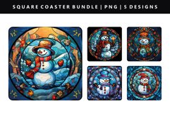 Snowman Square Coaster Design | Square Coaster PNG Product Image 4