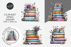 Spring Flower Book Stack Sublimation Product Image 1