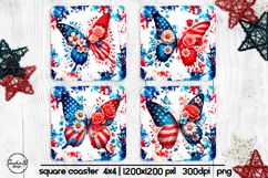 4th of july square coaster sublimation design Product Image 1