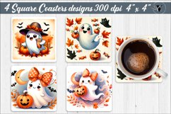 Square Coasters | Halloween sublimation | Cute Ghost Product Image 1