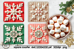Snowflake square coaster sublimation designs Product Image 1