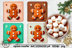 Gingerbread man square coaster sublimation designs Product Image 1