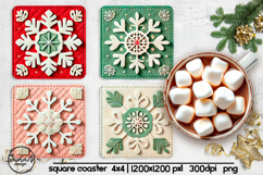 Snowflake square coaster sublimation designs Product Image 1