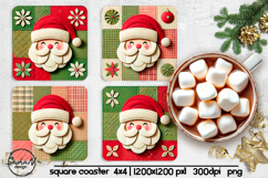 Santa square coaster sublimation designs Product Image 1
