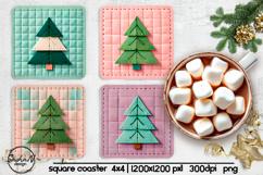 Christmas tree square coaster sublimation designs Product Image 1