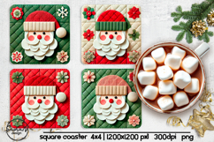 Santa square coaster sublimation designs Product Image 1