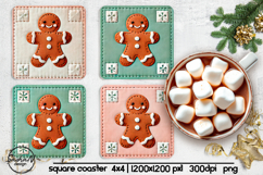 Gingerbread man square coaster sublimation designs Product Image 1