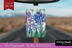 Stained Glass Air Freshener PNG - Flowers PNG Sublimation Product Image 1
